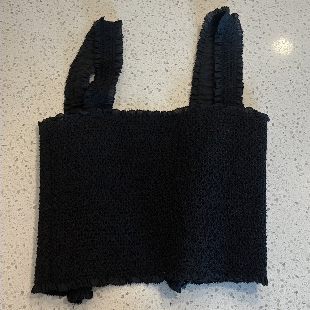 Alice + Olivia Black Textured Top